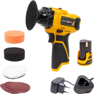 Afbeelding van Schuurmachine/Polijstmachine 75mm 12V Incl. 2.0 Ah Accu / 0.4 Oplader De perfecte machine voor het polijsten en schuren van kleinere oppervlakken Fixxpack
