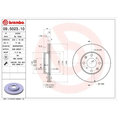 Afbeelding van Brembo Remschijf 09.5023.10