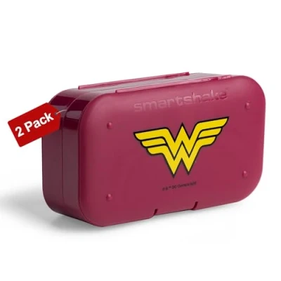 Afbeelding van Smartshake pillendoosje voor vitaminen en supplementen wonder woman