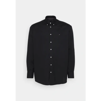 Afbeelding van Tommy Hilfiger Solid Shirt Overhemd, Heren, Maat: 4XL, Black