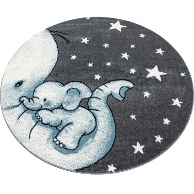 Afbeelding van Rond Vloerkleed Kids Olit 160cm Blauw 123vloerkleed.nl is de online webshop voor vloerkleden en woonaccessoires.