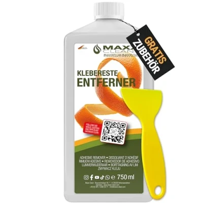 Afbeelding van Lijmverwijderaar, etikettenoplosser 750 ml, met citrusgeur, extreem sterke verwijderaar voor hardnekkige etiketten, stickers en lijmresten, etikettenverwijderaar