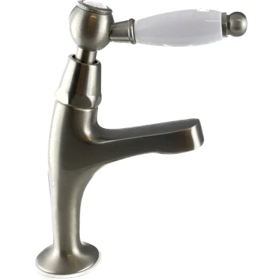 Afbeelding van PB klassieke fonteinkraan met witte hendel koud water klein model RVS 1208854912