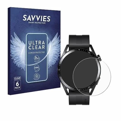 Afbeelding van Savvies Screenprotector voor Huawei Watch GT 3 (46 mm) Folie Beschermfolie transparant (6 Stuks)