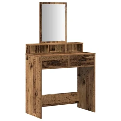Afbeelding van vidaXL Oude Hout 79 x 41 140 cm Kaptafel Rechthoekig Spiegel