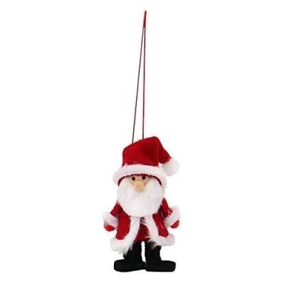 Afbeelding van Dekohelden24 Textiel Kerstman boomopknoping/hanger als set van 4, in rood/wit, afmetingen L/B/H: 4 x 8 cm., 550113