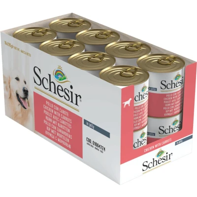 Afbeelding van 16x Schesir Hondenvoer Kip Wortel in Gelei 285 gr