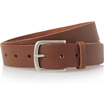 Afbeelding van Leren unisex riem cognac 3.5 cm breed jeans echt leder 100% Maat 115 Totale lengte 130