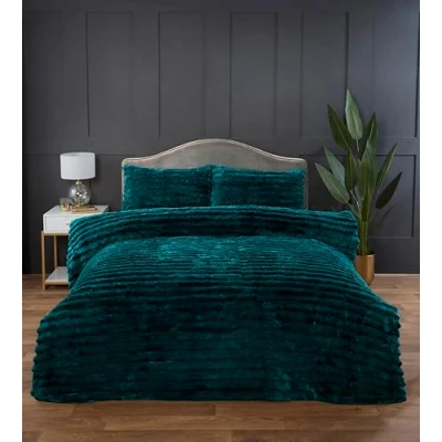Afbeelding van Rabbit Faux Fur dekbedovertrek Groen tweepersoons 200 x cm + 50 75