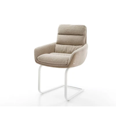Afbeelding van DELIFE sledemodel Abelia Flex met armleuning materiaalmix mud vlak wit