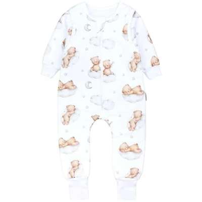 Afbeelding van TupTam Baby Slaapzak met Beentjes en Mouwtjes 2.5 Tog, Beren op wolken/Wit/Bruin, 104 110