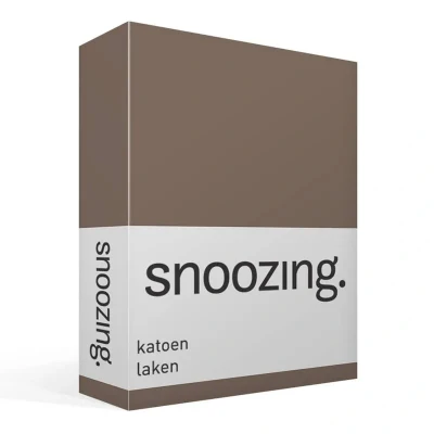 Afbeelding van Snoozing Laken Katoen Eenpersoons 150x260 cm Bruin