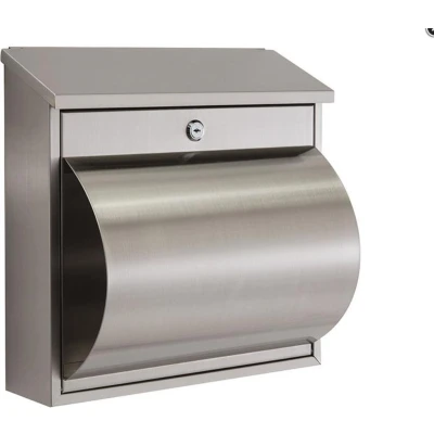 Afbeelding van Boston brievenbus in RVS met krantenhouder afm 36x36x19 cm