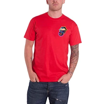 Afbeelding van The Rolling Stones Sixty Gradient Text Heren T shirt M Rood