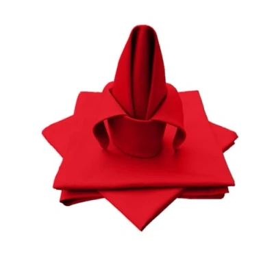Afbeelding van Lemos Home Hoogwaardige stoffen servetten tafelkleed 4 stuks van 100% katoen collectie concept, kleur en grootte naar keuze (stoffen set 45x45cm, rood)