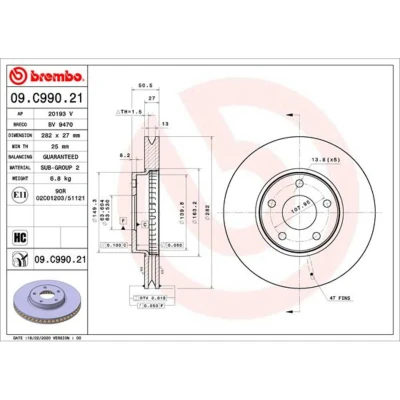 Afbeelding van Brembo Remschijven 09.C990.21