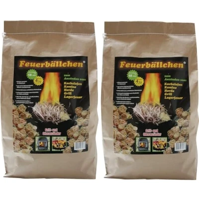 Afbeelding van RaiffeisenWaren Aanmaakblokjes, vuurbolletjes 8,0 kg (aanmaakblokjes ecologisch, van natuurlijke producten was, natuurlijk hout; brandduur ca. 10 min)