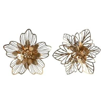 Afbeelding van Wanddecoratie Home ESPRIT Gouden Modern Bloem 51 x 6 cm (2 Stuks)