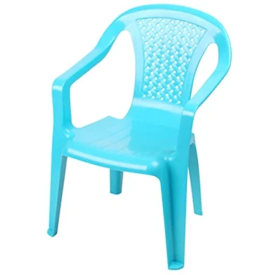 Afbeelding van Kindertuinstoel van kunststof, blauw, robuuste stapelstoel voor peuters, monoblock stoel, kinderstoel, speelstoel, zitmeubel, stapelbaar buiten
