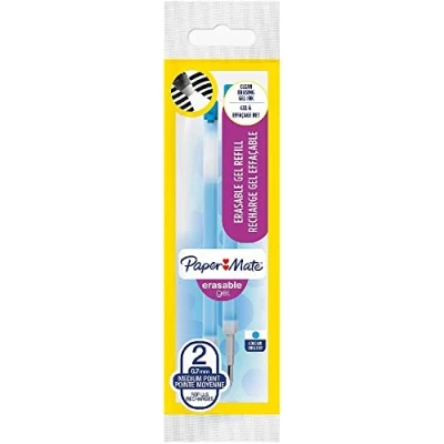 Afbeelding van Paper Mate Uitwisbare Gel Pen Vullingen met 0,7 mm Medium Tip Turquoise (Pack van 2)