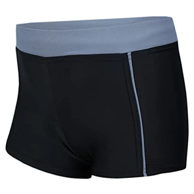 Afbeelding van Aquarti Jongens Korte Zwembroek Zijde Bies Kinderen Zwem Shorts, Donkerblauw/turquoise/lichtblauw, 134