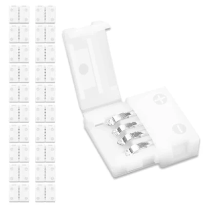 Afbeelding van UBRAVE LED Strip Connector, 20 stuks 4 Pin Light 10 mm Stripe connector adapter, voor 5050/3528 Multi color zonder solderen