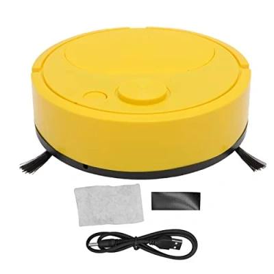 Afbeelding van Smart Sweeper Robotstofzuiger Mini Sweeping Robot USB Opladen Automatische Veegmachine voor Stenen Vloer, Keramische Tegels, Zachte Deken, Marmeren Vloer (Geel)