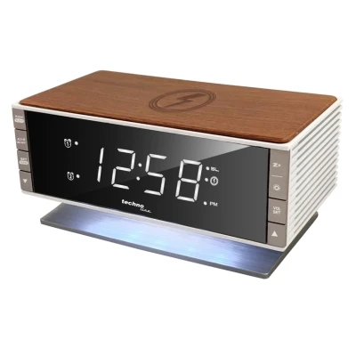 Afbeelding van WT487 moderne klokradio, compatibel met Qi compatibele, mobiele apparaten (draadloos opladen via inductief oplaadoppervlak)