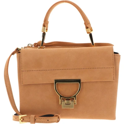 Afbeelding van COCCINELLE Leren Handtas Schoudertas Arlettis Suede Handbag Apricot Oranje