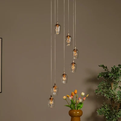Afbeelding van Lucide BERLIANE Hanglamp Ø 39 cm LED Dimb. 7x4W 2700K Transparant