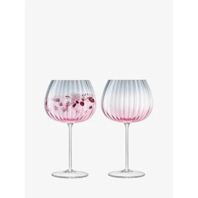 Afbeelding van Cocktailglas L.S.A. Dusk Balloon Glas Roze Grijs 650 ml (2 Delig)