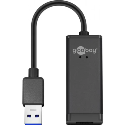 Afbeelding van Netwerkadapter USB A naar RJ45 Goobay (USB 3.0, 1 Gbps, Zwart)