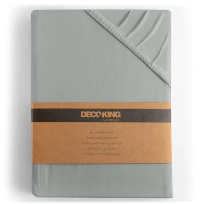 Afbeelding van DecoKing Hoeslaken 100% katoen Jersey boxspring Grijs 180x200 200x200 Amber