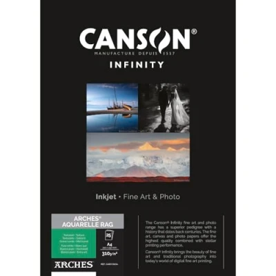 Afbeelding van Canson Infinity Arches Aquarel 100% fijn 310 g Box A4 25H natuurlijk wit