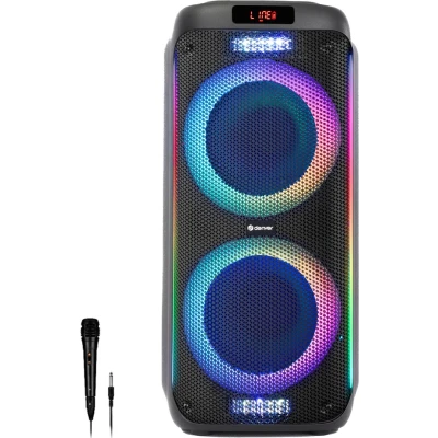 Afbeelding van Denver Bluetooth Speaker Party Box Discolichten Incl. Microfoon Micro SD / USB AUX TSP456