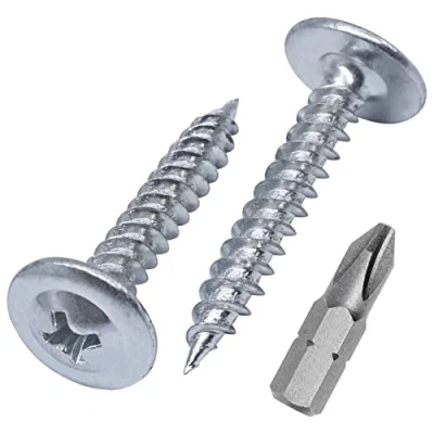 Afbeelding van (Pack van 100 stuks) Verzinkt staal 4,2 x 25 mm houtschroeven, metalen schroeven, kruiskop, zelftappend (100, mm)