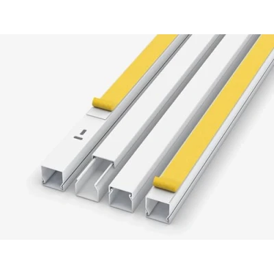 Afbeelding van 1 m kabelgoot, wit, zelfklevend, 2,5 x 100 cm/1 m, wandkabelgoot, elektrische installatie, halfronde kabelgeleiders, kabelafdekking, kabelgoot
