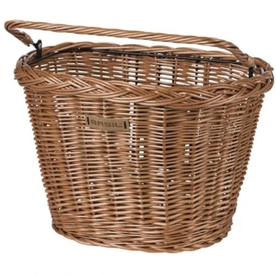 Afbeelding van Basil Bremen wicker rieten fietsmand KF BikeTotaal.nl Beige