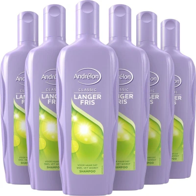 Afbeelding van 6er Pack Andrelon Shampoo Langer Fris voor normaal haar 300 ml