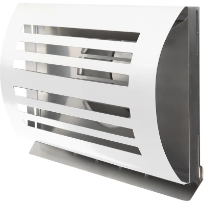 Afbeelding van Design gevelkap PREMIUM LINE DELTA Ø 150mm met terugslagklep WIT RAL9010