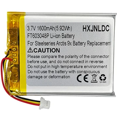 Afbeelding van VDC 3.7V 1600mAh FT603048P Oplaadbare polymeer lithium ion Batterij voor Steelseries Arctis 9X Draadloze Gaming Headset Vervanging
