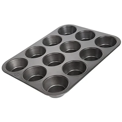 Afbeelding van wenco Premium 12 delige muffinvorm, antiaanbaklaag, vaatwasmachinebestendig, zwart, aluminium