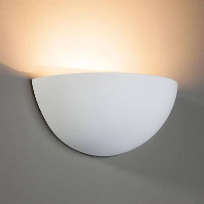 Afbeelding van Lindby Wandlamp 1licht Gips, metaal H: 13 cm E14 wit