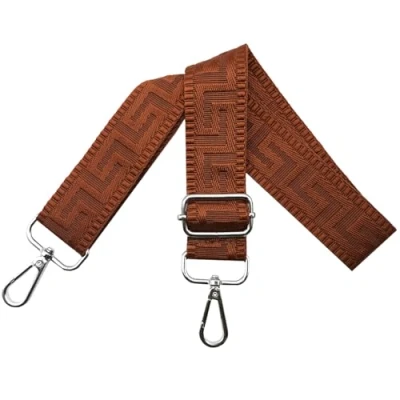 Afbeelding van Schouderriem voor tas, tasriemen om te wisselen, verstelbare tasriem, breed, 3,8 cm, met zilveren karabijnhaak, tasband, schouderriem, draagriem dameshandtassen, zuiver bruin, K16