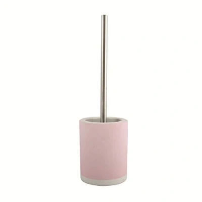 Afbeelding van MSV Toilet/wc borstel houder keramiek/metaal lichtroze 38 cm