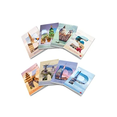 Afbeelding van Pigna Dream Cities Maxi notitieboeken, A4, liniatuur 0B, derde element, 10 stuks