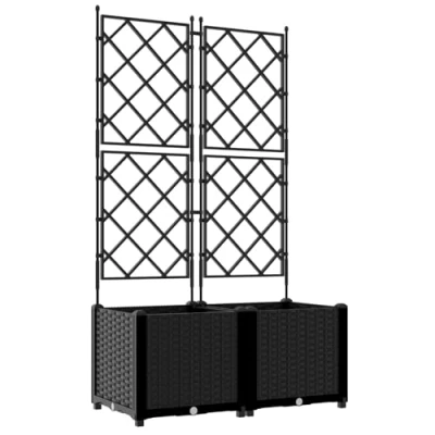 Afbeelding van vidaXL Tuin Plantenbakken Zwart Kunststof 80 x 40 143 cm