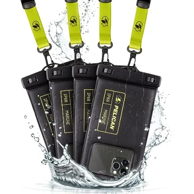 Afbeelding van Pelican Marine IP68 waterdicht telefoonhoesje/hoesje (4 stuks normale grootte) drijvend telefoonhoesje voor iPhone 14 Pro Max/ 13 Max/12 Max/S23 Ultra Afneembare Lanyard