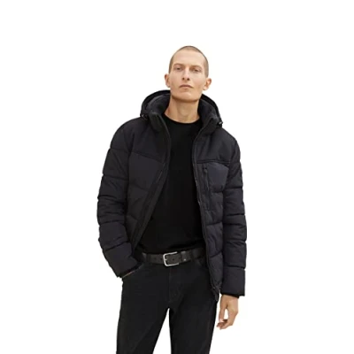 Afbeelding van TOM TAILOR Uomini Puffer jas met capuchon 1033545, 29999 Black, 3XL
