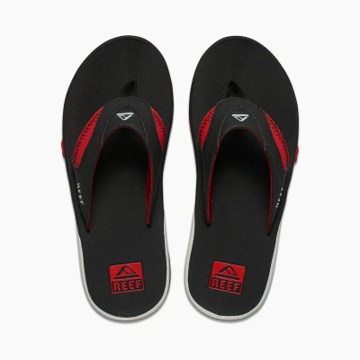 Afbeelding van Reef Heren Slipper model Fanning Pregame Zwart/Rood/Wit Maat 46